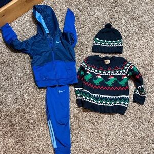 Nike Blue Tracksuit with Festive Sweater and Hat